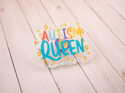 Autism King & Queen - Acrylic Pin