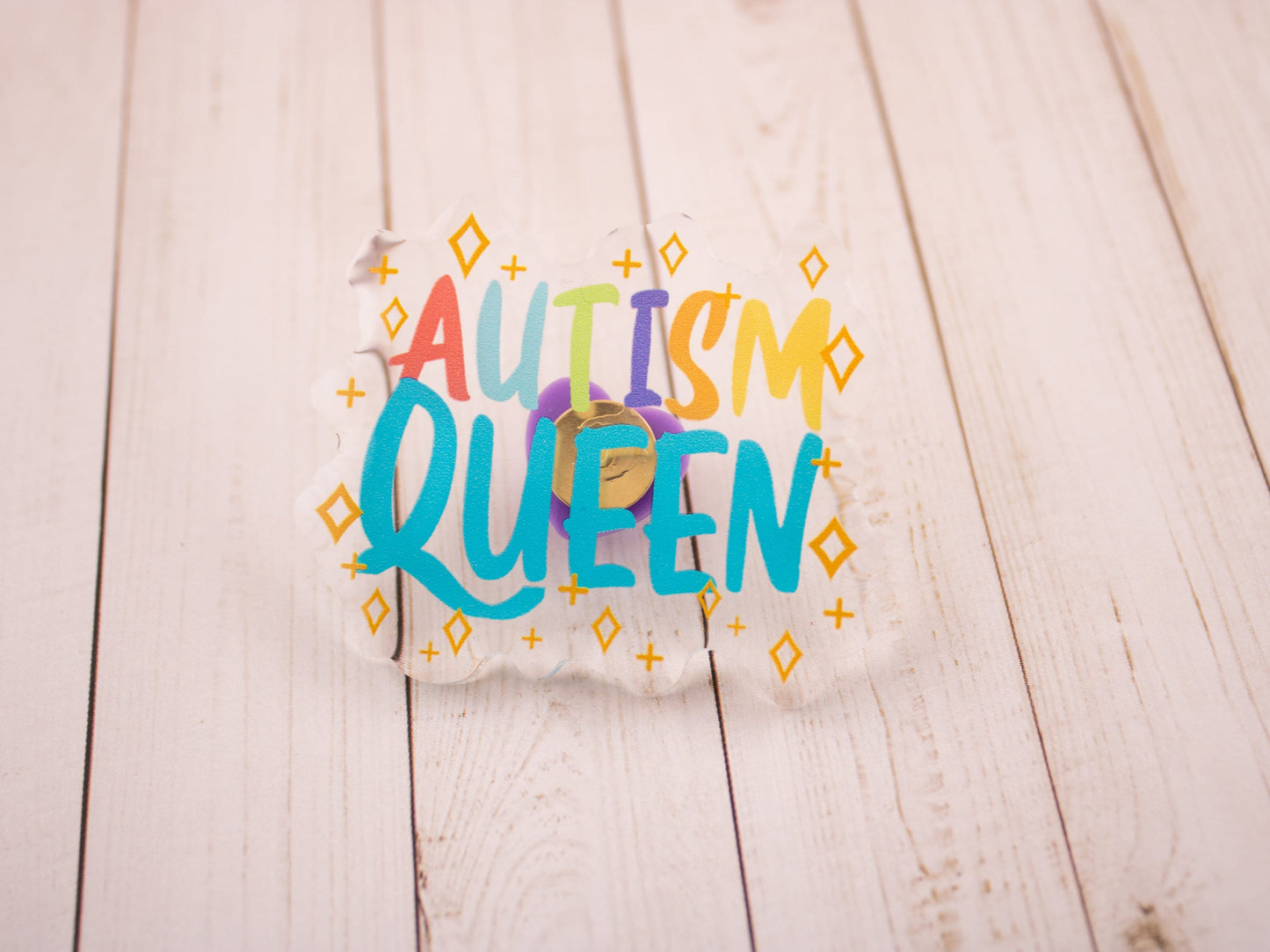 Autism King & Queen - Acrylic Pin