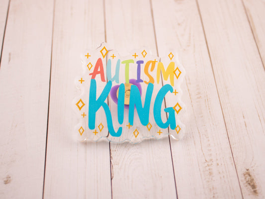 Autism King & Queen - Acrylic Pin