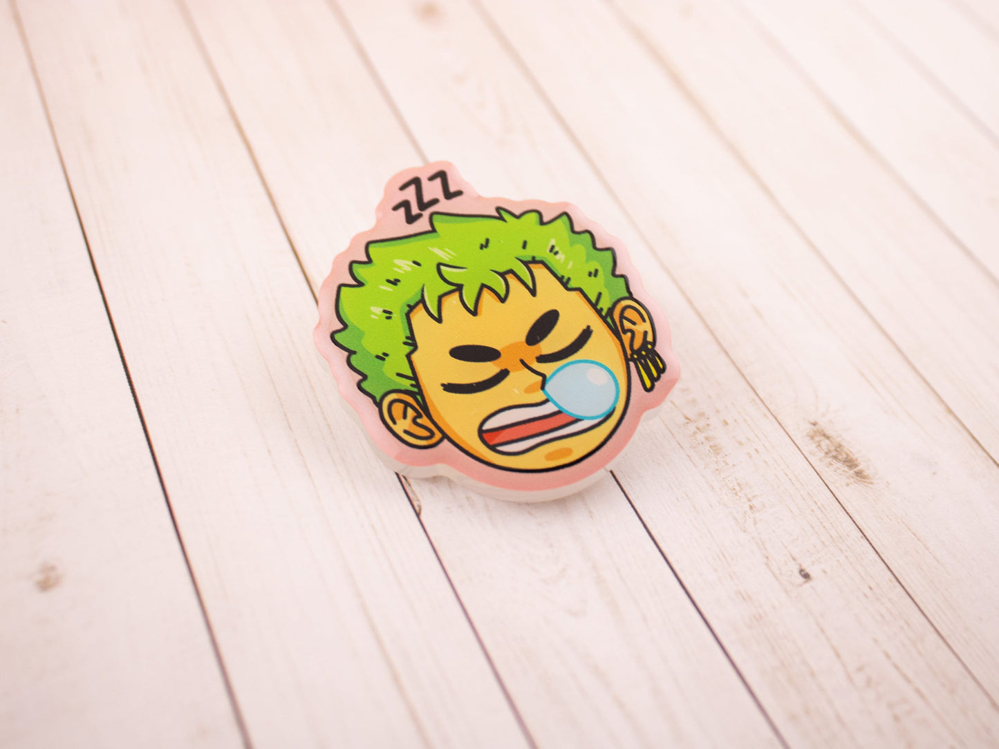 Sleepy Mosshead Samurai - Acrylic Pin