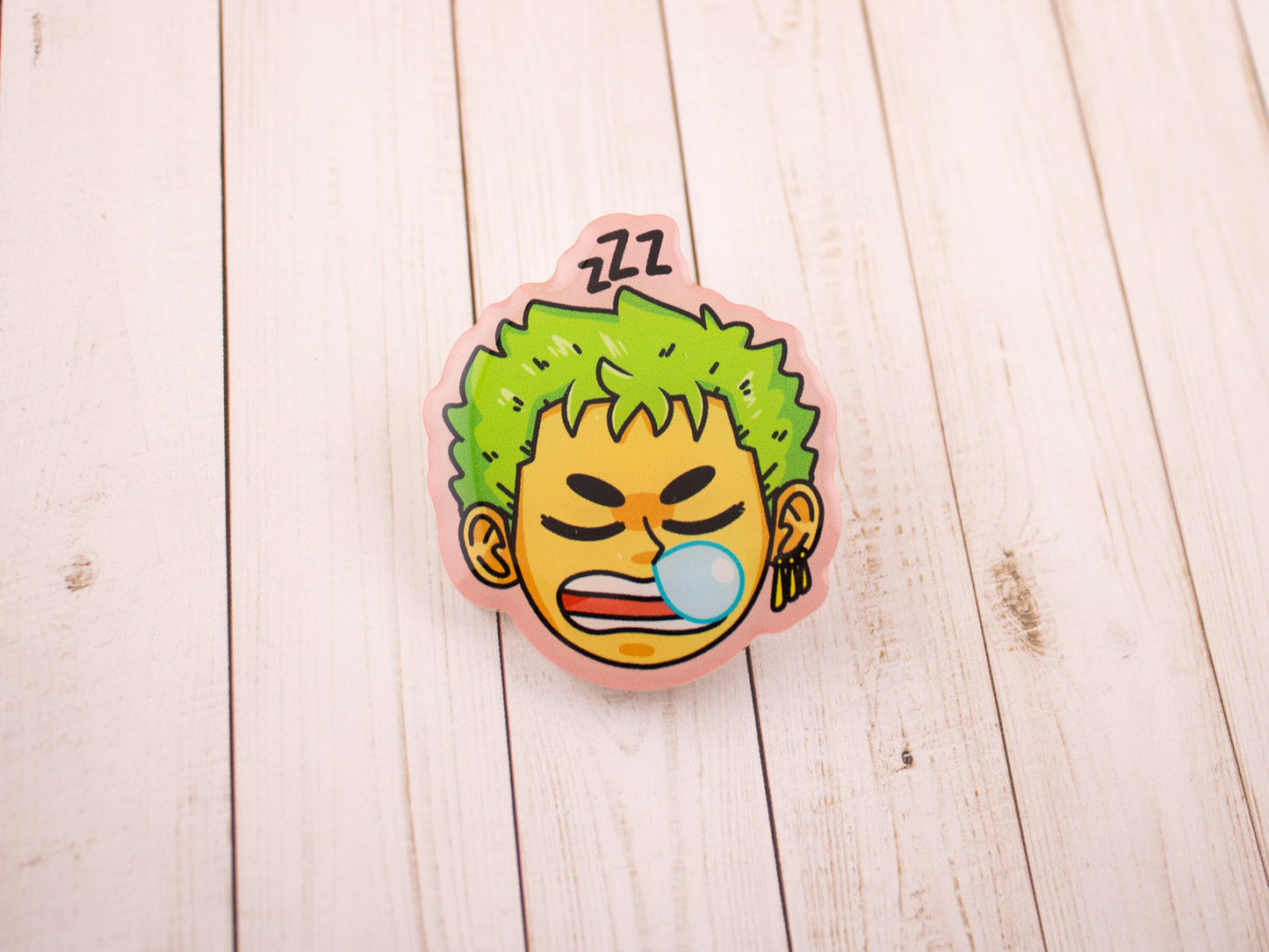 Sleepy Mosshead Samurai - Acrylic Pin