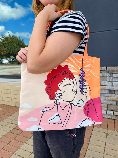 Double sided Anime Sibling Zippable Tote Bag