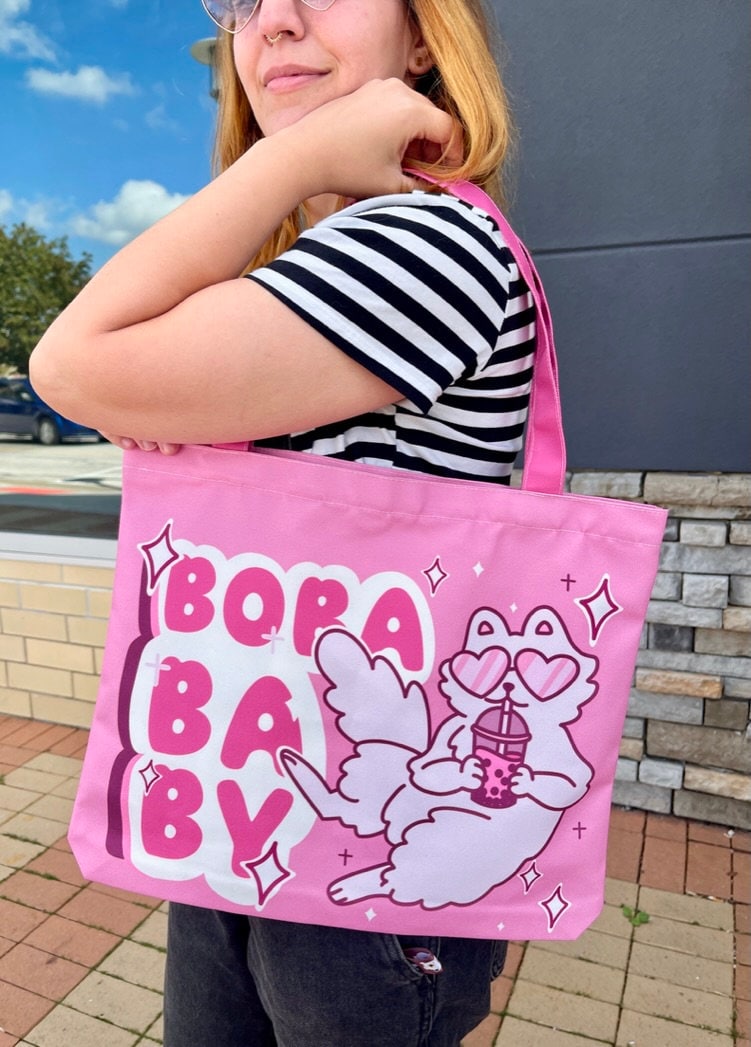 Boba Baby Zippable Tote Bag  (Color Options Available)